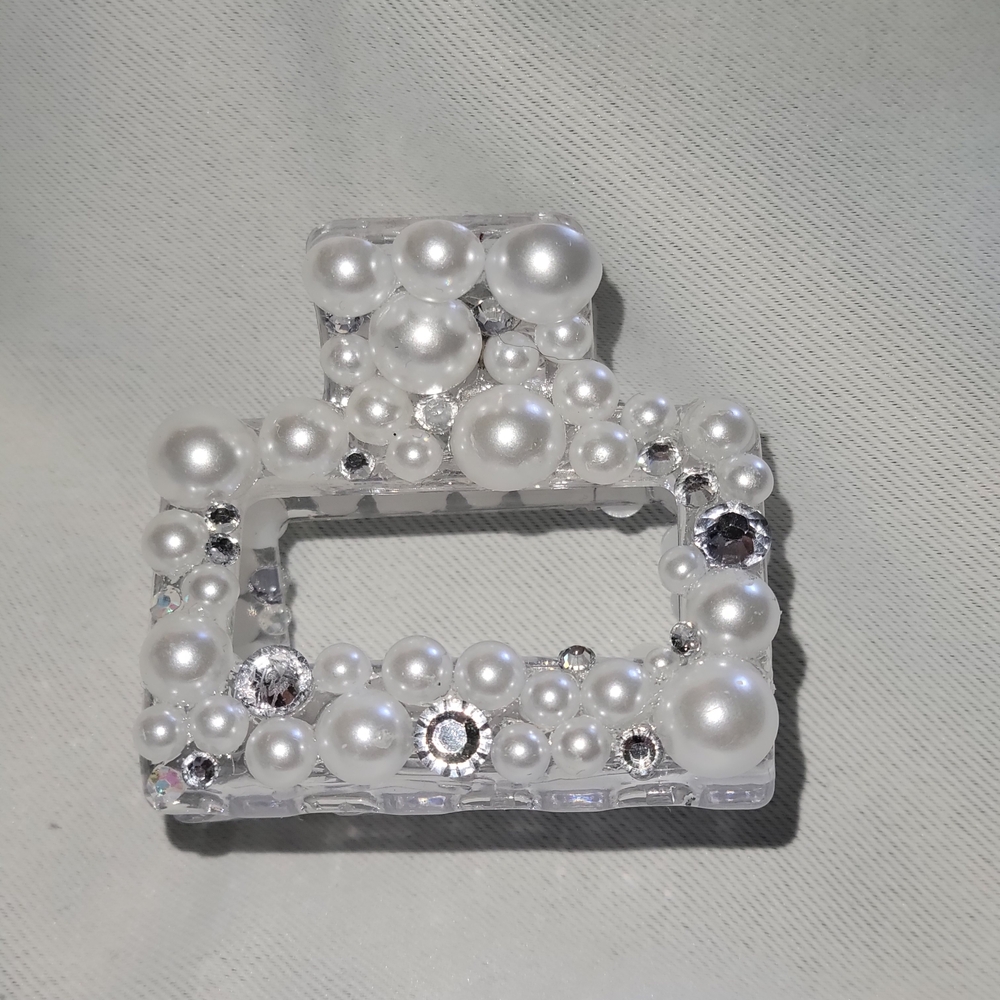 Pearl and Rhinestone Hair Clip